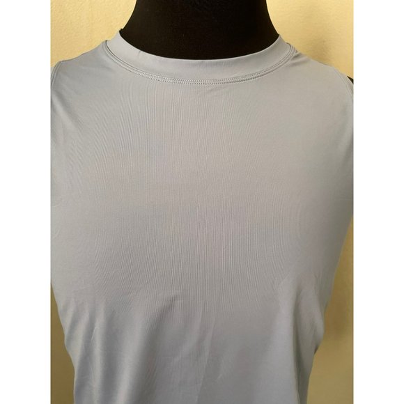 Unisex Sleeveless Gray Breathable Cooling Workout / Running Crop Tank Top - Picture 2 of 12